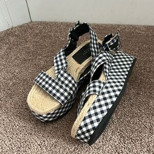 Rag & Bone Megan Platform Plaid Sandals Size 6